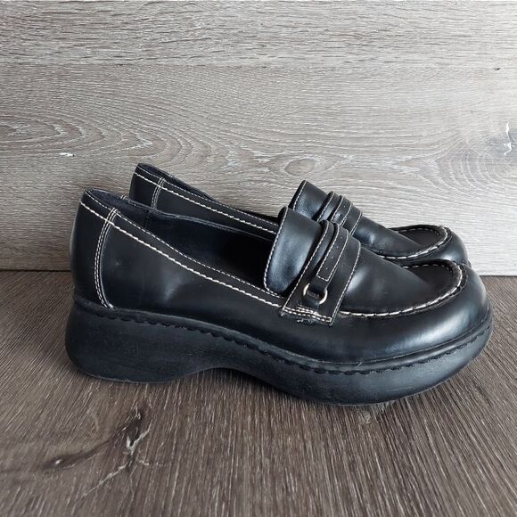 Lower East Side Vintage Black Platform Loafer Size 8 - Picture 1 of 11